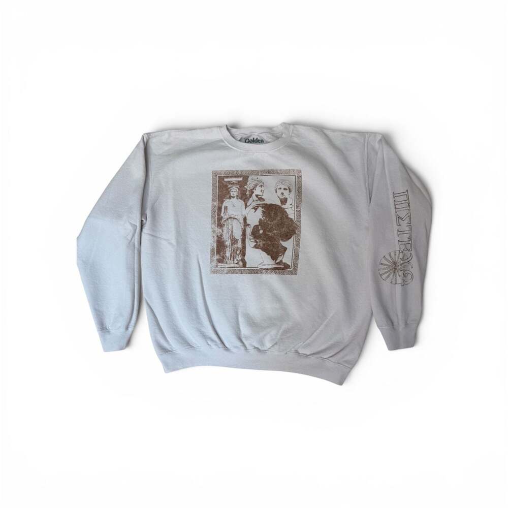 Golden Hour Greek Statue Graphic Crewneck Sweatshirt